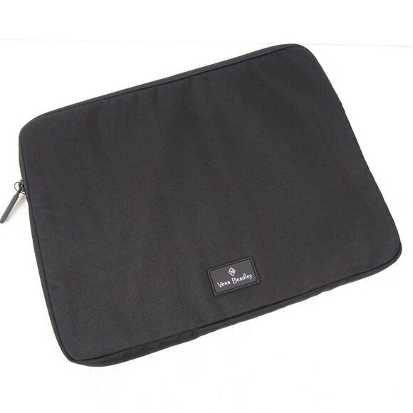 VERA BRADLEY Laptop Sleeve Case LIGHTEN UP ReACTIVE BLACK Cotton Padded NWT - Picture 1 of 9
